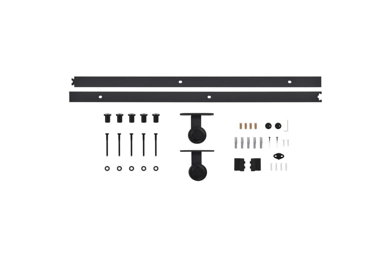 Skjutdörr med beslag 90x210 cm massiv furu - Brun - Hus & renovering - Bygg - Dörrar & Portar - Skjutdörrar