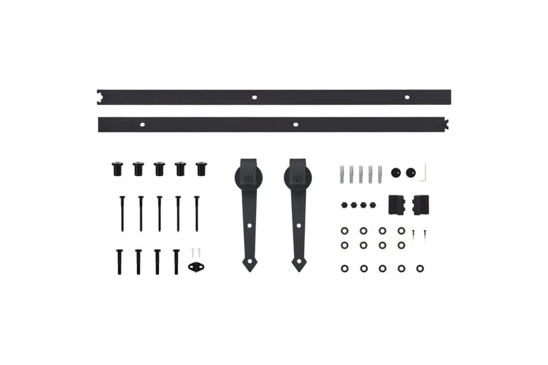 Skjutdörr med beslag 90x210 cm massiv furu - Brun - Hus & renovering - Bygg - Dörrar & Portar - Skjutdörrar