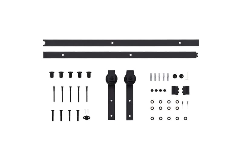 Skjutdörr med beslag 90x210 cm massiv furu - Brun - Hus & renovering - Bygg - Dörrar & Portar - Skjutdörrar