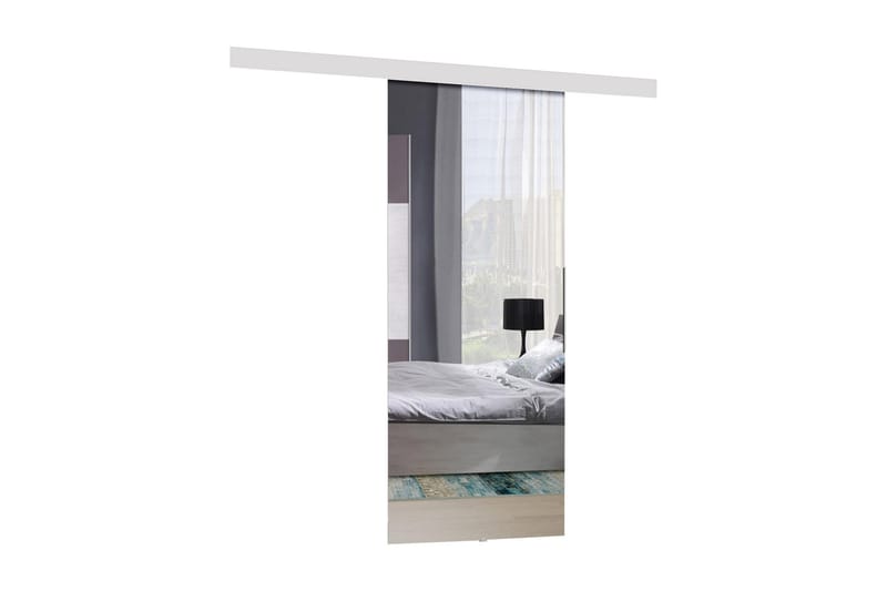 Alata Dörr 204x86x205 cm, Vit/Spegel