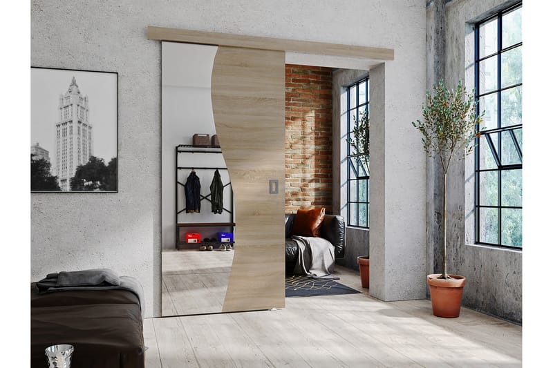 Grinduga Skjutdörr med Spegel - Trä - Hus & renovering - Bygg - Dörrar & Portar - Skjutdörrar