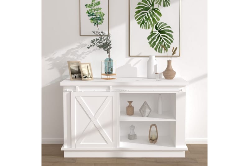 Mini skjutdörrsbeslag kolstål vit 152 cm - Vit - Hus & renovering - Bygg - Dörrar & Portar - Skjutdörrar