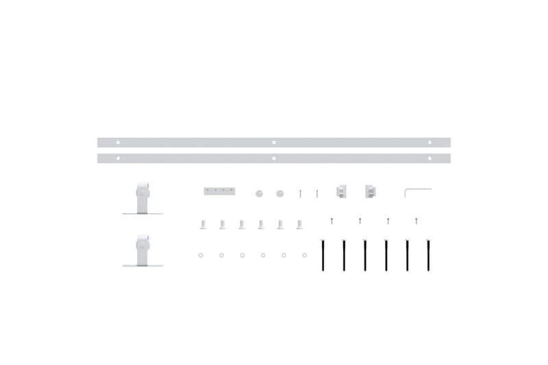 Mini skjutdörrsbeslag kolstål vit 183 cm - Vit - Skjutdörr innerdörr