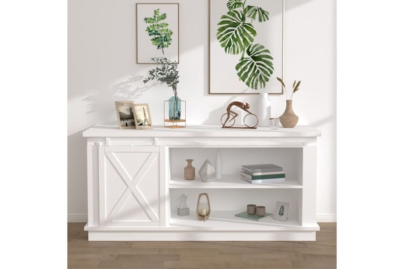 Mini skjutdörrsbeslag kolstål vit 200 cm - Vit - Hus & renovering - Bygg - Dörrar & Portar - Skjutdörrar