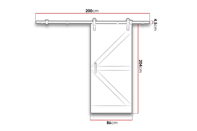 Nemanja Skjutdörr 86x200 cm - Masiv tall - Skjutdörr innerdörr