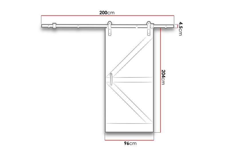 Nemanja Skjutdörr 96x200 cm - Masiv tall - Hus & renovering - Bygg - Dörrar & Portar - Skjutdörrar - Skjutdörr innerdörr