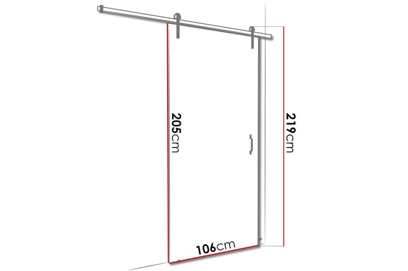 Retro Dörr 200x106x219 cm - Brun/Vit - Skjutdörr innerdörr