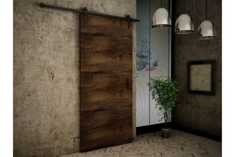 Retro Dörr 200x86x219 cm - Brun/Vit - Hus & renovering - Bygg - Dörrar & Portar - Skjutdörrar