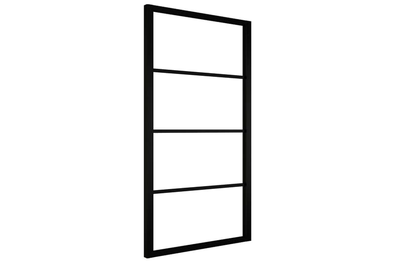 Skjutdörr aluminium med ESG-glas 102,5x205 cm svart - Svart - Hus & renovering - Bygg - Dörrar & Portar - Skjutdörrar
