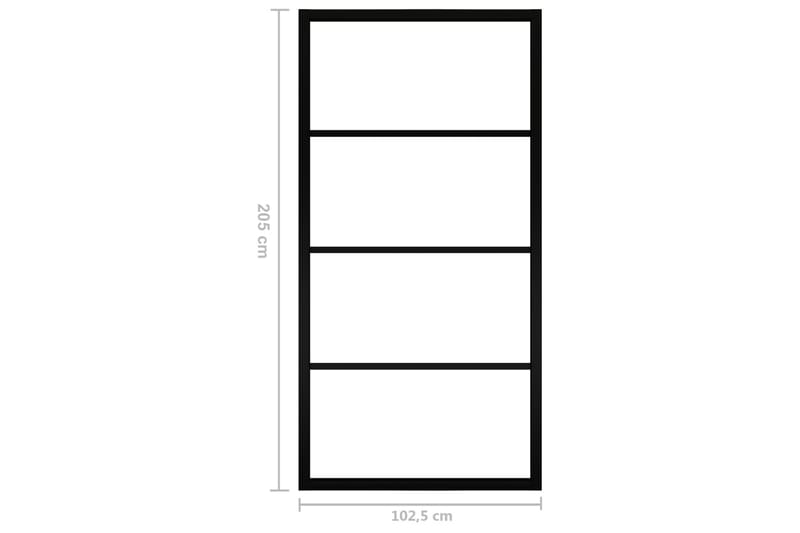 Skjutdörr aluminium med ESG-glas 102,5x205 cm svart - Svart - Hus & renovering - Bygg - Dörrar & Portar - Skjutdörrar