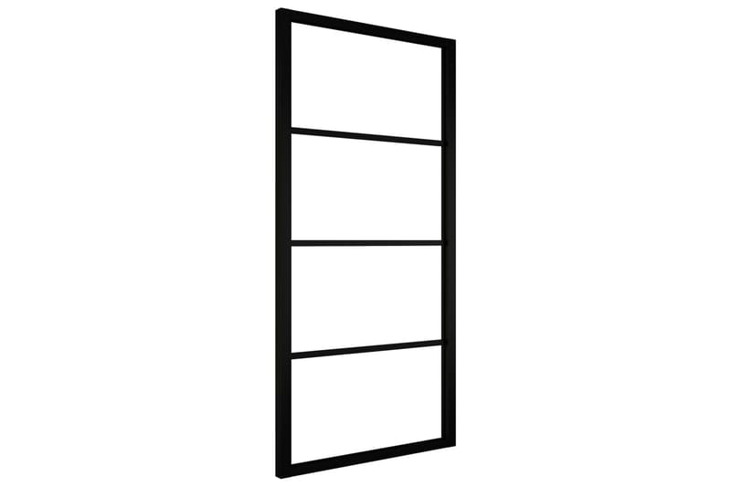 Skjutdörr aluminium med ESG-glas 90x205 cm svart - Svart - Hus & renovering - Bygg - Dörrar & Portar - Skjutdörrar