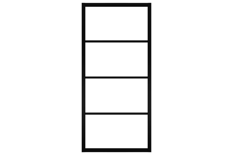 Skjutdörr aluminium med ESG-glas 90x205 cm svart - Svart - Hus & renovering - Bygg - Dörrar & Portar - Skjutdörrar