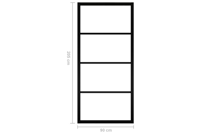 Skjutdörr aluminium med ESG-glas 90x205 cm svart - Svart - Hus & renovering - Bygg - Dörrar & Portar - Skjutdörrar