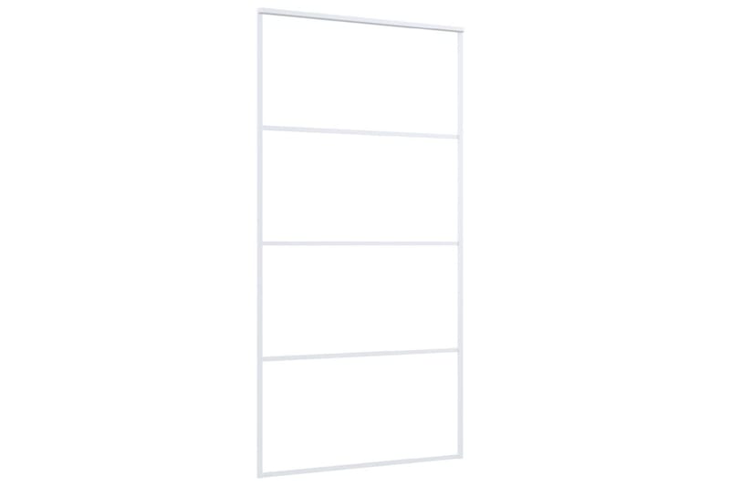 Skjutdörr ESG-glas och aluminium 102,5x205 cm vit - Vit - Hus & renovering - Bygg - Dörrar & Portar - Skjutdörrar
