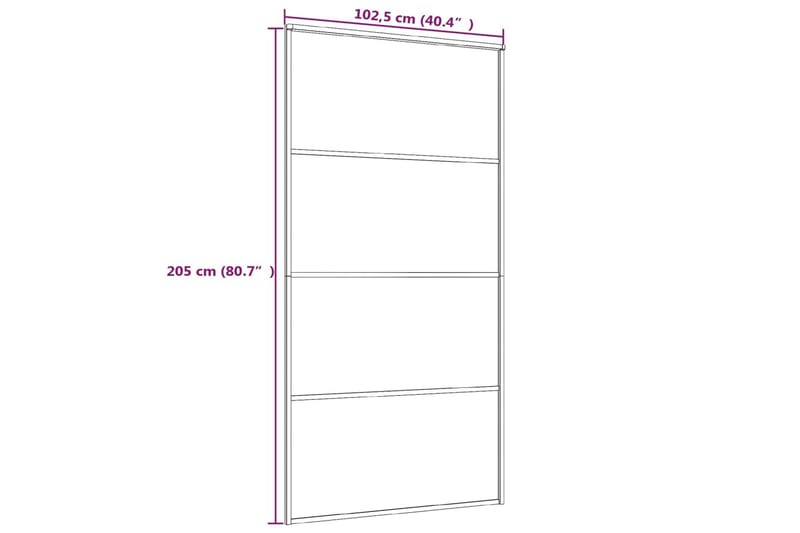 Skjutdörr ESG-glas och aluminium 102,5x205 cm vit - Vit - Hus & renovering - Bygg - Dörrar & Portar - Skjutdörrar