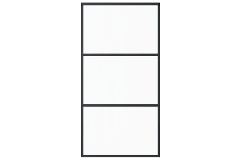 Skjutdörr ESG-glas och aluminium 102x205 cm svart - Svart - Hus & renovering - Bygg - Dörrar & Portar - Skjutdörrar