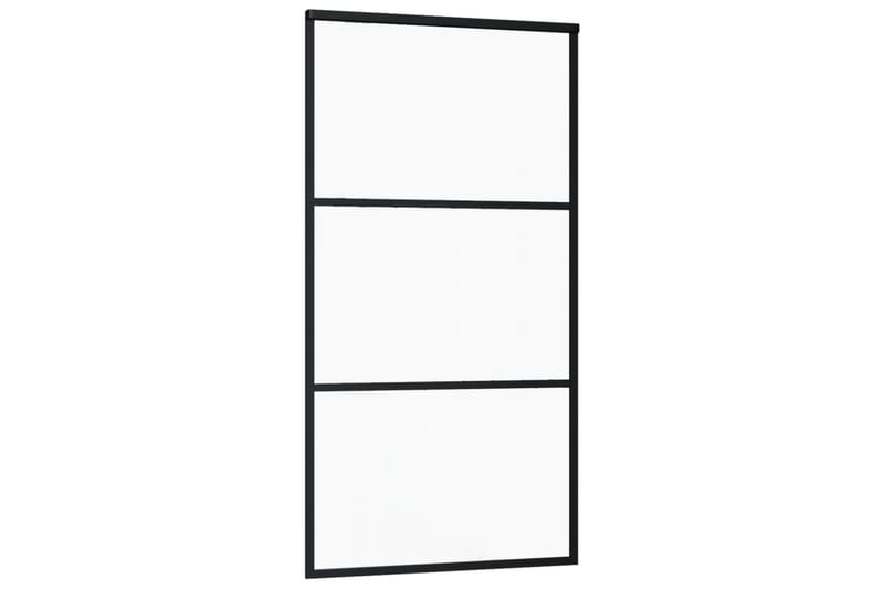 Skjutdörr ESG-glas och aluminium 102x205 cm svart - Svart - Hus & renovering - Bygg - Dörrar & Portar - Skjutdörrar