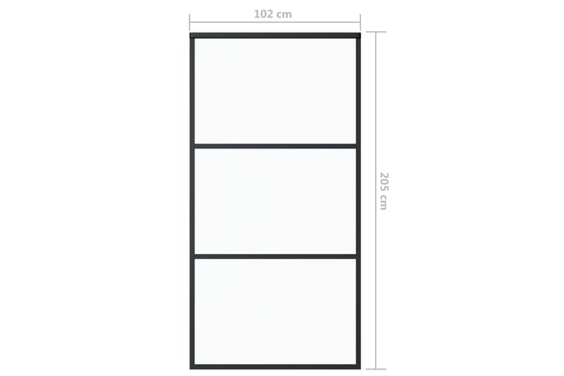 Skjutdörr ESG-glas och aluminium 102x205 cm svart - Svart - Hus & renovering - Bygg - Dörrar & Portar - Skjutdörrar