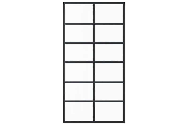 Skjutdörr ESG-glas och aluminium 102x205 cm svart - Svart - Hus & renovering - Bygg - Dörrar & Portar - Skjutdörrar