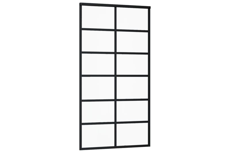 Skjutdörr ESG-glas och aluminium 102x205 cm svart - Svart - Hus & renovering - Bygg - Dörrar & Portar - Skjutdörrar