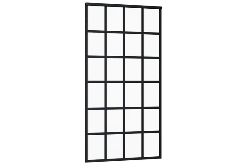 Skjutdörr ESG-glas och aluminium 102x205 cm svart - Svart - Hus & renovering - Bygg - Dörrar & Portar - Skjutdörrar