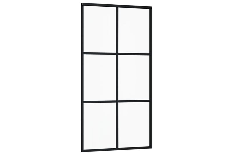 Skjutdörr ESG-glas och aluminium 102x205 cm svart - Svart - Hus & renovering - Bygg - Dörrar & Portar - Skjutdörrar