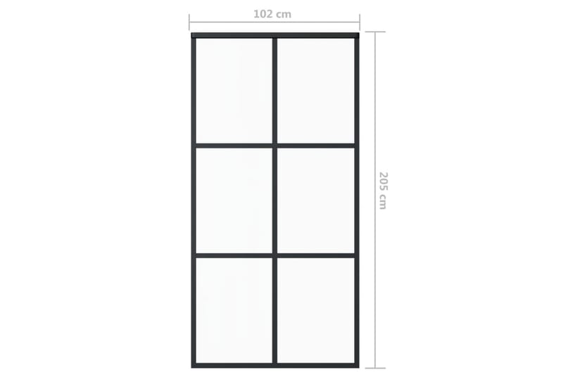 Skjutdörr ESG-glas och aluminium 102x205 cm svart - Svart - Hus & renovering - Bygg - Dörrar & Portar - Skjutdörrar