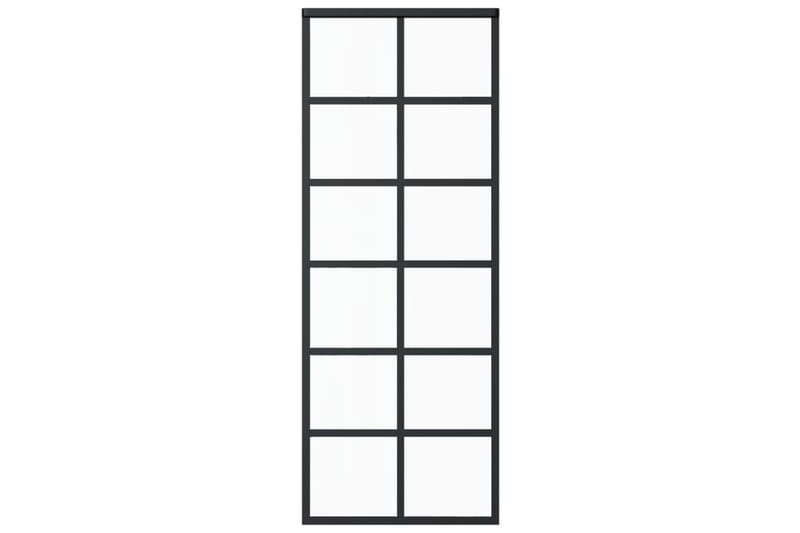 Skjutdörr ESG-glas och aluminium 76x205 cm svart - Svart - Hus & renovering - Bygg - Dörrar & Portar - Skjutdörrar