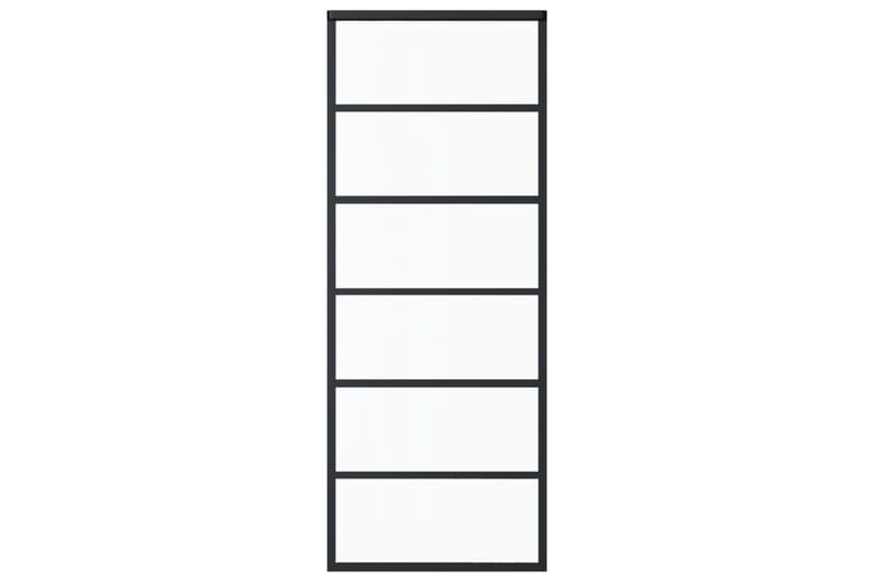 Skjutdörr ESG-glas och aluminium 76x205 cm svart - Svart - Hus & renovering - Bygg - Dörrar & Portar - Skjutdörrar