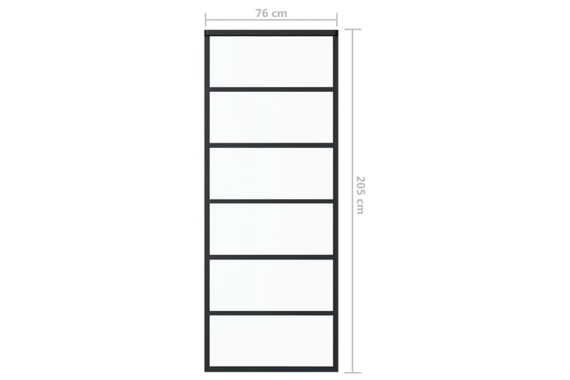 Skjutdörr ESG-glas och aluminium 76x205 cm svart - Svart - Hus & renovering - Bygg - Dörrar & Portar - Skjutdörrar