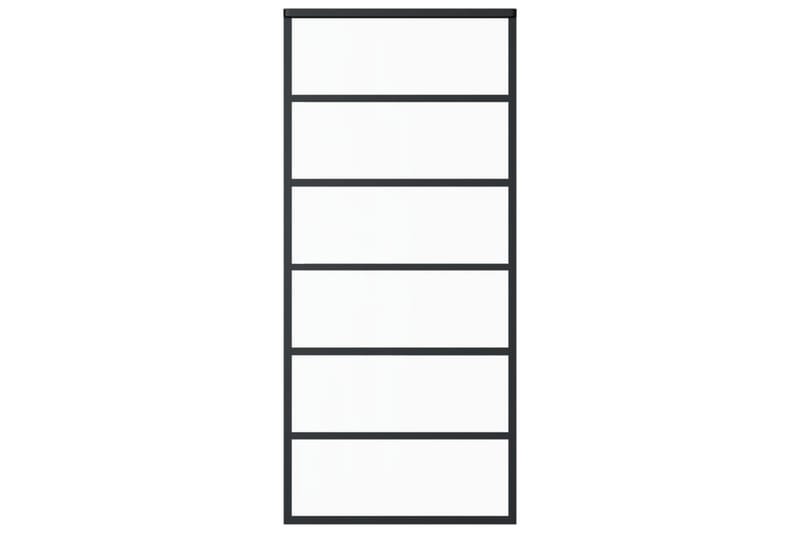 Skjutdörr ESG-glas och aluminium 90x205 cm svart - Svart - Hus & renovering - Bygg - Dörrar & Portar - Skjutdörrar