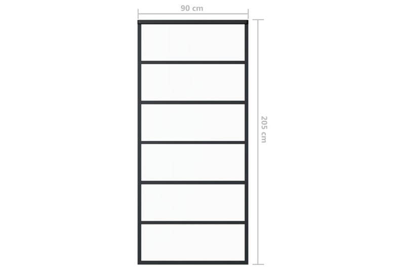 Skjutdörr ESG-glas och aluminium 90x205 cm svart - Svart - Hus & renovering - Bygg - Dörrar & Portar - Skjutdörrar