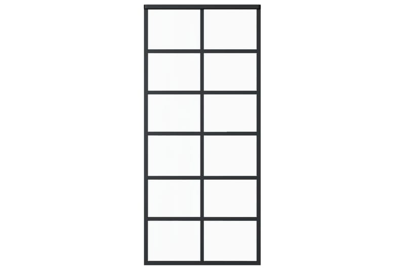 Skjutdörr ESG-glas och aluminium 90x205 cm svart - Svart - Hus & renovering - Bygg - Dörrar & Portar - Skjutdörrar