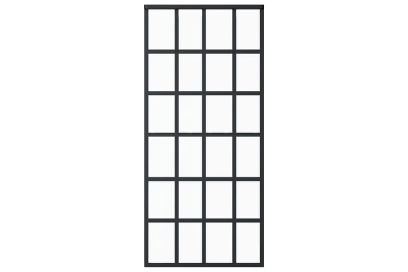Skjutdörr ESG-glas och aluminium 90x205 cm svart - Svart - Hus & renovering - Bygg - Dörrar & Portar - Skjutdörrar