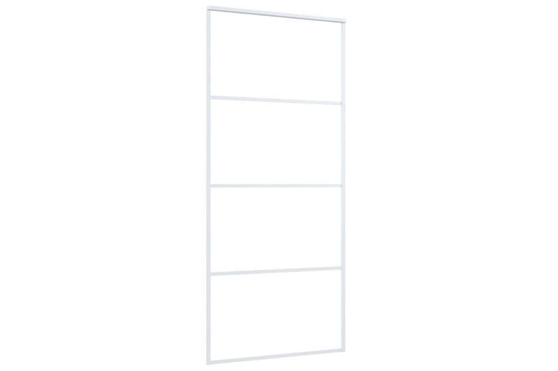 Skjutdörr ESG-glas och aluminium 90x205 cm vit - Vit - Hus & renovering - Bygg - Dörrar & Portar - Skjutdörrar