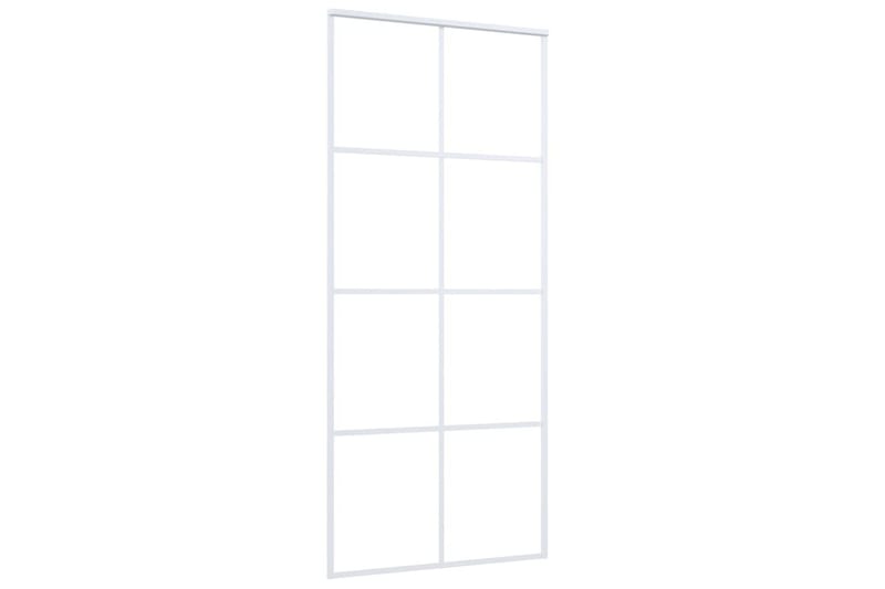Skjutdörr ESG-glas och aluminium 90x205 cm vit - Vit - Hus & renovering - Bygg - Dörrar & Portar - Skjutdörrar