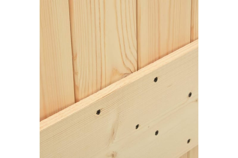 Skjutdörr med beslag 90x210 cm massiv furu - Brun - Hus & renovering - Bygg - Dörrar & Portar - Skjutdörrar
