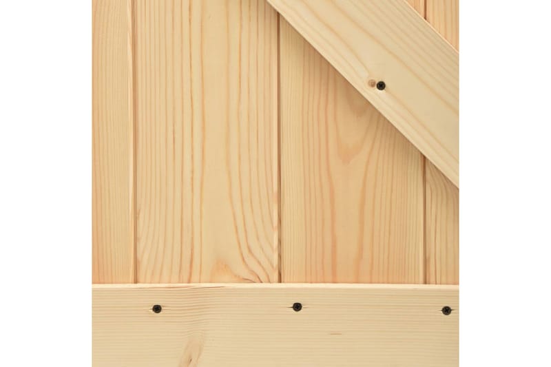Skjutdörr med beslag 90x210 cm massiv furu - Brun - Hus & renovering - Bygg - Dörrar & Portar - Skjutdörrar