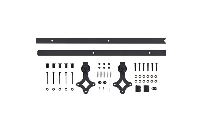 Skjutdörr med beslag 90x210 cm massiv furu - Brun - Hus & renovering - Bygg - Dörrar & Portar - Skjutdörrar