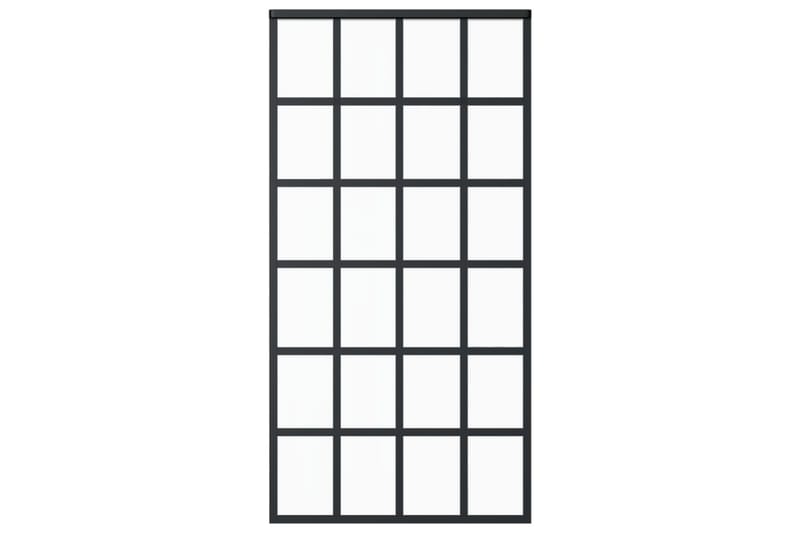 Skjutdörr med beslagset ESG glas och aluminium 102x205 cm - Svart - Hus & renovering - Bygg - Dörrar & Portar - Skjutdörrar