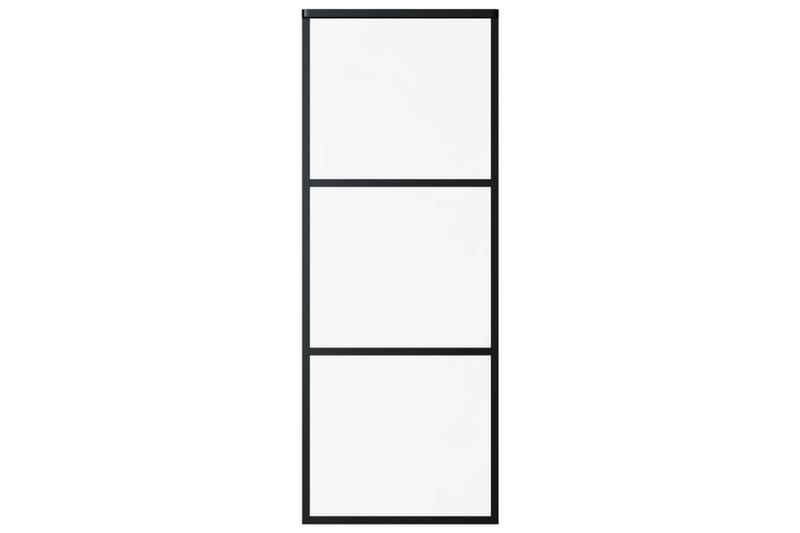 Skjutdörr med beslagset ESG glas och aluminium 76x205 cm - Svart - Hus & renovering - Bygg - Dörrar & Portar - Skjutdörrar