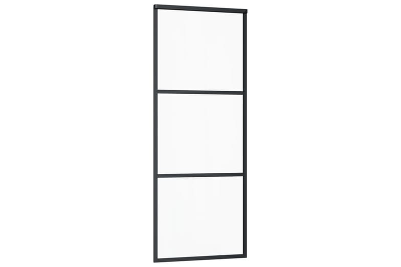 Skjutdörr med beslagset ESG glas och aluminium 76x205 cm - Svart - Hus & renovering - Bygg - Dörrar & Portar - Skjutdörrar