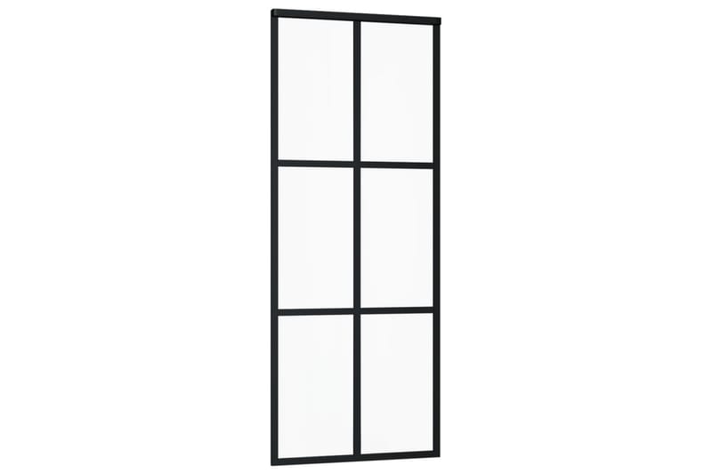 Skjutdörr med beslagset ESG glas och aluminium 76x205 cm - Svart - Hus & renovering - Bygg - Dörrar & Portar - Skjutdörrar