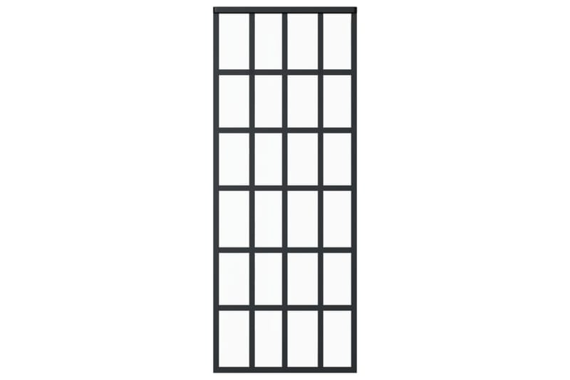 Skjutdörr med beslagset ESG glas och aluminium 76x205 cm - Svart - Hus & renovering - Bygg - Dörrar & Portar - Skjutdörrar