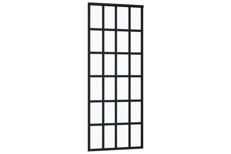 Skjutdörr med beslagset ESG glas och aluminium 76x205 cm - Svart - Hus & renovering - Bygg - Dörrar & Portar - Skjutdörrar