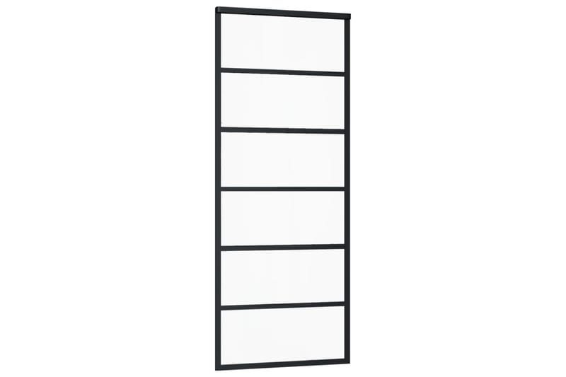 Skjutdörr med beslagset ESG glas och aluminium 76x205 cm - Svart - Hus & renovering - Bygg - Dörrar & Portar - Skjutdörrar