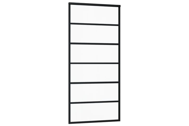 Skjutdörr med beslagset ESG glas och aluminium 90x205 cm - Svart - Hus & renovering - Bygg - Dörrar & Portar - Skjutdörrar