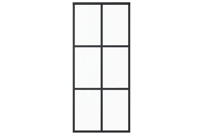 Skjutdörr med beslagset ESG glas och aluminium 90x205 cm - Svart - Hus & renovering - Bygg - Dörrar & Portar - Skjutdörrar