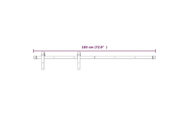 Skjutdörrsbeslag 183 cm stål vit - Vit - Hus & renovering - Bygg - Dörrar & Portar - Skjutdörrar