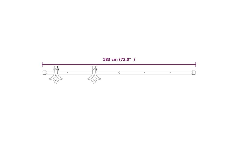 Skjutdörrsbeslag 183 cm stål vit - Vit - Hus & renovering - Bygg - Dörrar & Portar - Skjutdörrar
